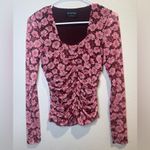MINKPINK  Women’s Dakota Mesh‎ Ruched Floral Top Size S Photo 2