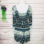Band of Gypsies Blue Boho Floral & Paisley Dress Size Medium Photo 7