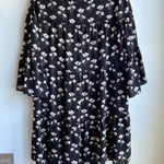 Gap  Black White Floral Dress Tunic Wide Sleeves Women’s size Small Modest‎ Fit Photo 0