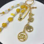 Handmade 💛  Beaded Charm‎ Keychain – Yellow & Gold Accents Charm Keychain Photo 3