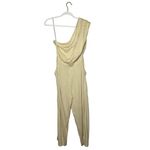 Free People  Avery Jumpsuit Size 4 Washed Out Cream One Shoulder New Photo 5