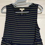 Max Studio New  Navy and Yellow Striped Tank Top Photo 1
