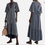 La Ligne Boheme Lace Up Pinstripe Midi Dress Size XS Photo 4