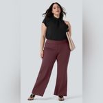 Halara Flex DayStretch High Waisted Work Flare Pants Zip Pockets Burgundy NWT 2X Photo 2