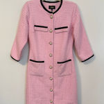 Alexia Admor  Kairo Pink Tweed Mini Dress with Pearl Buttons- Size 6 Photo 0