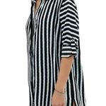 Maaji NWT Full Of Dreams Long Sleeve Striped Beach Shirt Dress Cover Up LARGE Photo 9