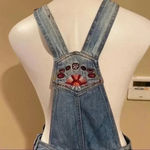 Forever 21 overall dress embroidered blue Small Photo 2