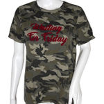 ZARA  Shirt Womens Medium Green Camo Camouflage Cropped Casual Urban Streetwear‎ Photo 0