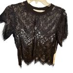 Bishop and Young NWT  Intricate Black Lace Blouse Size Medium Photo 2