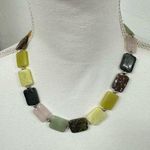 Handmade Colorful Stone Necklace Short Beaded Jewelry Womens Casual Green Pink Photo 0