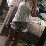 American Eagle  Distressed Lace Pocket Jean Shorts Photo 4