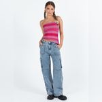 Princess Polly  Vandana Cargo Jeans Mid Wash Denim Photo 1