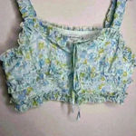 Toby Heart Ginger  floral ruffle‎ crop top Sz L Photo 6