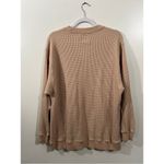 Aerie Chicago Waffle Knit Thermal Crewneck sweatshirt size large tan and white Photo 2