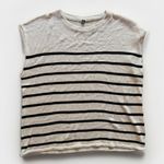 Sleeveless Striped Sweater Vest Knit Top Womens Size Large Preppy Casual Layer Black Photo 0