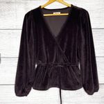 Madewell Brown Corduroy Tie-Front Faux-Wrap Top Size Medium Photo 2