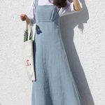 Light blue denim Y2K jeans dress overalls Size M Photo 0