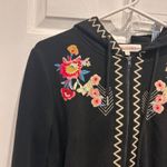 Solitaire Anthropologie  Black‎ Floral Embroidered Hoodie Jogger Set Size Large Photo 1