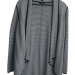 Talbots Women Cardigan Jacket Open Front Stretch S Blue White Stripe Preppy Photo 0