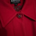 Vintage JOFELD Long Red Wool Pea Coat Overcoat Jacket Winter Holiday Women’s 14 Photo 5
