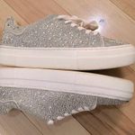 Betsey Johnson Suton Silver Rhinestone Platform Sneakers size 7.5 Photo 5
