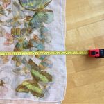Butterfly Print Sheer, Lightweight Scarf, Ivory, Cream, Ecru, Colorful Blue Photo 13