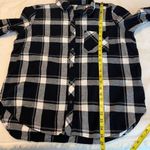 Woolrich  Plaid Flannel Button Down Shirt Women’s Size XL Black White Cotton Photo 5