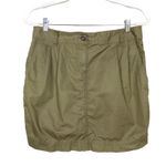 Loft  Olive Green Chino Skirt Above the Knee Pleated Waist Pockets Women's 6 Photo 0