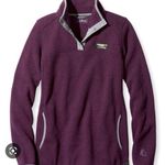 LL Bean Womens Purple Sweater Fleece Pullover 1/4 Snap Teal Blue Size XS Pockets Photo 0