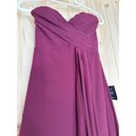 Lulus NWT  Splendid Aura Plum Purple Chiffon Pleated Strapless Maxi Dress Size S Photo 3
