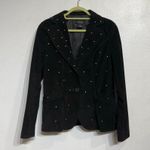 Mark Alan Black Suede Leather Rhinestone Studded Blazer Sz M Size M Photo 1