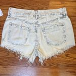 Free People Ivory Comb Frayed Denim Shorts NWT Size 26 Photo 6