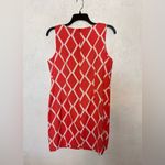 ALYX Women's Clolorful Coral White Diamond Print Sleeveless Dress Size 18 Orange Photo 5