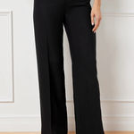 Talbots  Greenwich Wide Leg Trouser Dress Pants Women’s 12 Black Stretch Career Photo 0