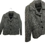 Rafaella  Ladies Button Down Wool Blend Career Layering Black White Jacket SZ 12 Photo 1