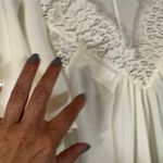 Mango White Lace Applique Flutter Short Sleeve V-Neck Blouse Women Sz 2 Photo 2