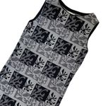 Vintage 60s Goldworm knit abstract print black and silver dress Size M Photo 2