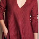 Sézane Sezane Ernestine knit metallic flowy sweater sz xs in burgundy Photo 0