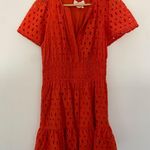 Anthropologie  The Somerset Mini Dress: Eyelet Hot Bright Coral Orange Photo 2