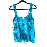Lands' End Womens Flutter Tankini Top Turquoise Teal Tie Dye XS Photo 1