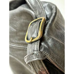 Vintage Stone Mountain Black Leather Shoulder Bag Handbag Made USA Photo 9