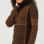 Krimson Klover Pow Zip Neck Merino Wool Sweater Pecan Nordic Jacquard Medium Tan Photo 0