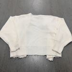 Commense Women's Pearl Trim Cropped Cardigan Sweater White XL Elegant Open Front Photo 1