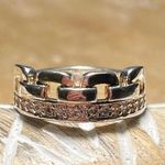 Sterling Silver Chain Design CZ 925  Ring Photo 1