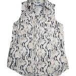 EXPRESS  Shirt Women Small Large Gray Pink‎ Snake Print Career Office Casual Photo 0