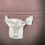 Happily Grey Ribbed long sleeve scoop neck beige/tan crop top size xl Tan Photo 3