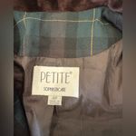 Petite Sophisticate  Navy Plaid Blazer with Velvet Accents Photo 7