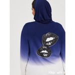 Torrid  Hoodie Super Soft‎ Lips Tie Dye Navy Blue Ombre Sz 2 (2X) Photo 9