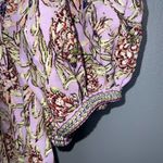 Max Studio  Lavender Floral Long Sleeve V-Neck Short Dress Small Photo 5