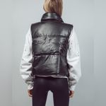 Faux Leather puffer vest Black Size M Photo 1